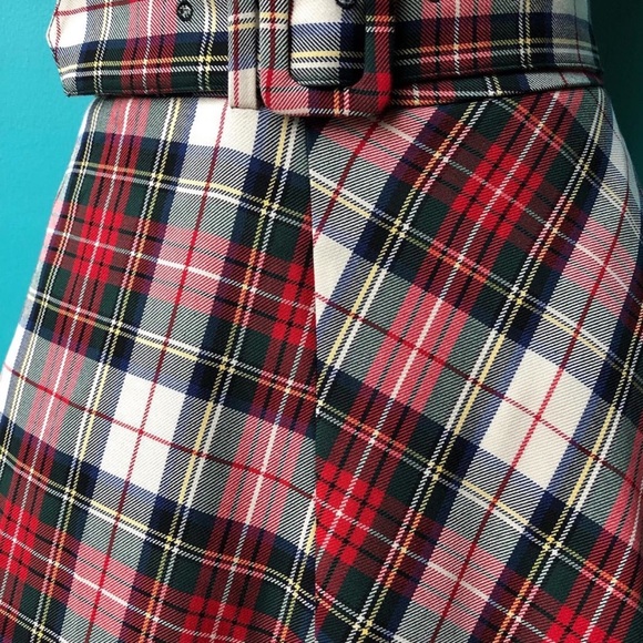 NWT very cute plaid midi skirt with belt! - Picture 2 of 3